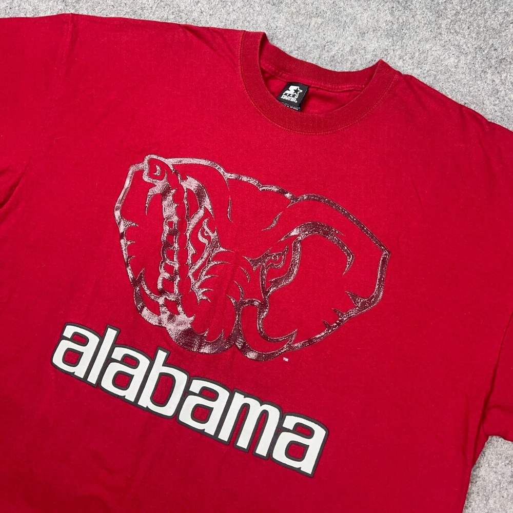 VTG Alabama Crimson‎ Tide Shirt Mens 2XL Red Short Sleeve Boxy 90s Starter Tee